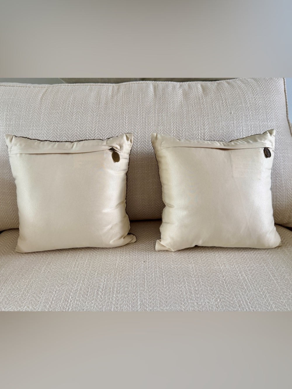 Pier 1 Gold and Brown Beaded Accent Pillows - Pair - Picture 9 of 10